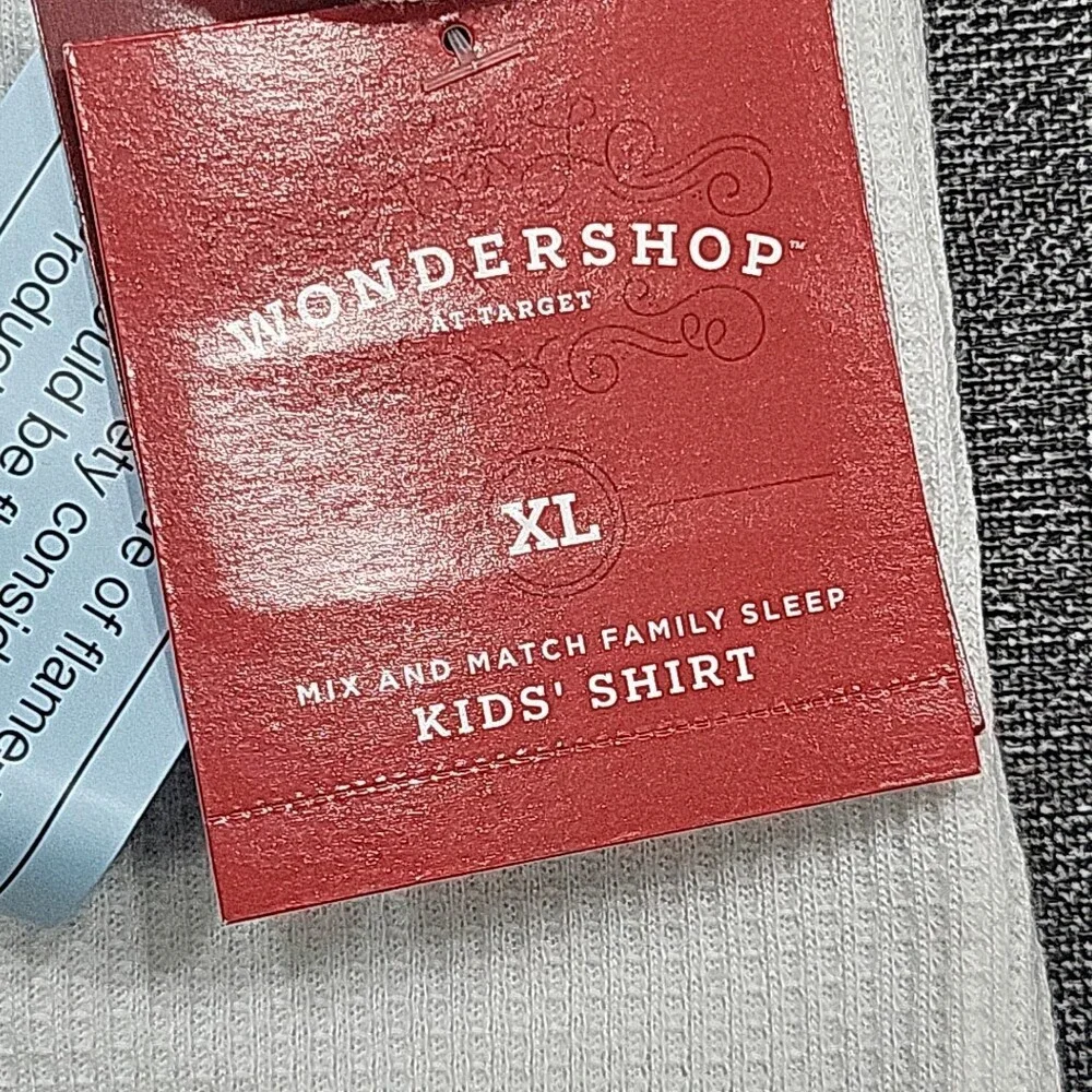 Wondershop Kids Pajama Top X-Large Size White Girls Boys Sleepwear